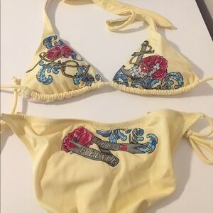 Victoria's Secret Yellow Bikini with Floral Design